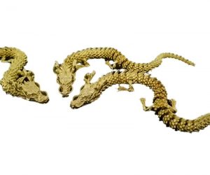 3D printing metal dragon movable joint hinge dragon aluminum alloy electroplating gold Chinese Loong hand-operated DPCA model
